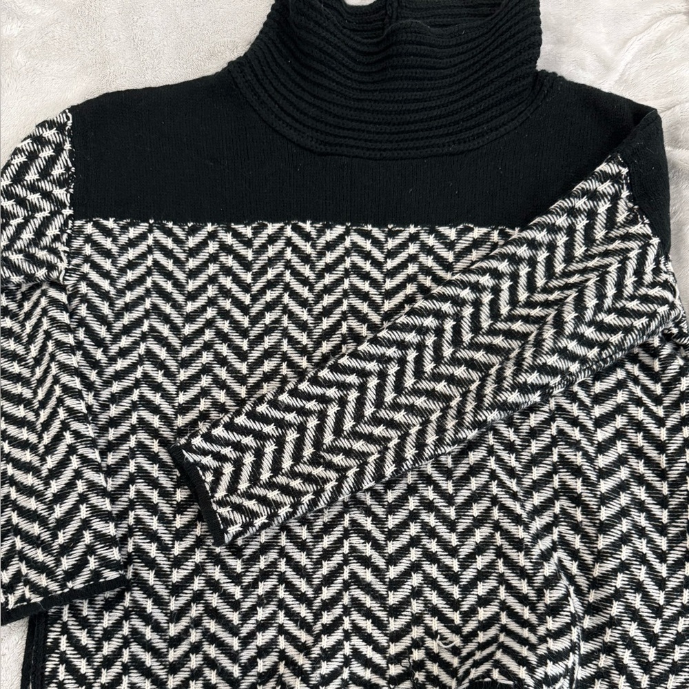 Dex Black and White Patterned Women's Sweater